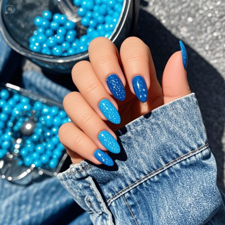 25+ Chic Blue Fall Nail Ideas To Elevate Your Autumn Look