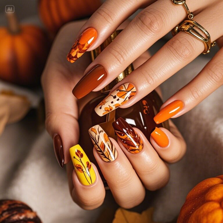 25+ Trendy Orange Fall Nail Ideas To Embrace The Autumn Spirit